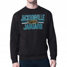 Jacksonville Jaguars Starter Black Mesh Look Retro Team Logo Pullover Sweatshirt