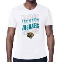 Jacksonville Jaguars Starter White Repeat Wordmark Retro Team Logo T-Shirt