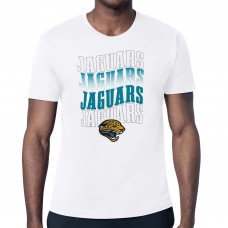 Jacksonville Jaguars Starter White Repeat Wordmark Retro Team Logo T-Shirt
