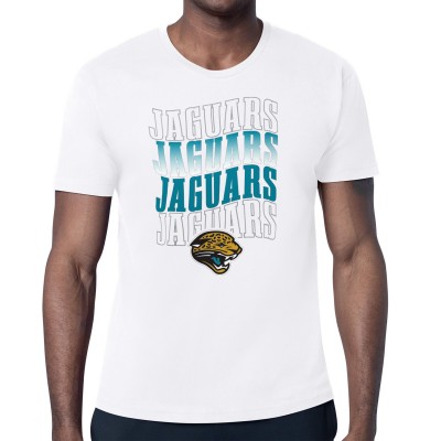 Jacksonville Jaguars Starter White Repeat Wordmark Retro Team Logo T-Shirt