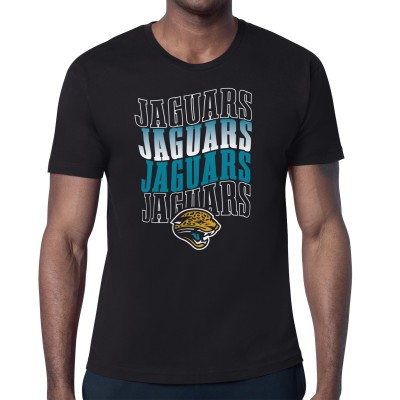 Jacksonville Jaguars Starter Black Repeat Wordmark Retro Team Logo T-Shirt