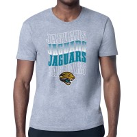 Jacksonville Jaguars Starter Heather Gray Repeat Wordmark Retro Team Logo T-Shirt