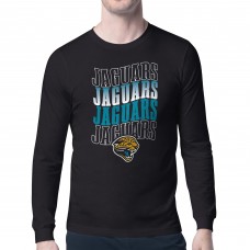 Jacksonville Jaguars Starter Black Repeat Wordmark Retro Team Logo Long Sleeve T-Shirt