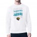 Jacksonville Jaguars Starter White Repeat Wordmark Retro Team Logo Pullover Sweatshirt