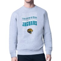 Jacksonville Jaguars Starter Heather Gray Repeat Wordmark Retro Team Logo Pullover Sweatshirt