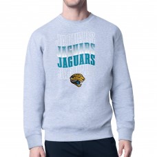 Jacksonville Jaguars Starter Heather Gray Repeat Wordmark Retro Team Logo Pullover Sweatshirt