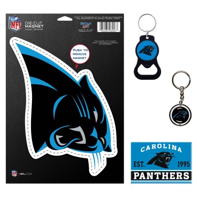 Carolina Panthers WinCraft 4-Pack Key Rings and Magnets Set