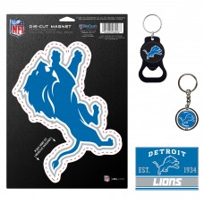 Detroit Lions WinCraft 4-Pack Key Rings and Magnets Set