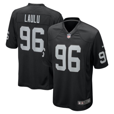 Las Vegas Raiders Jonah Laulu Nike Black Team Game Jersey