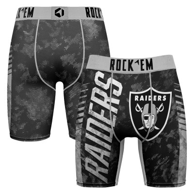 Las Vegas Raiders Rock Em Socks Black Wordmark Boxer Briefs
