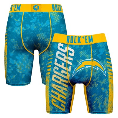 Los Angeles Chargers Rock Em Socks Powder Blue Wordmark Boxer Briefs