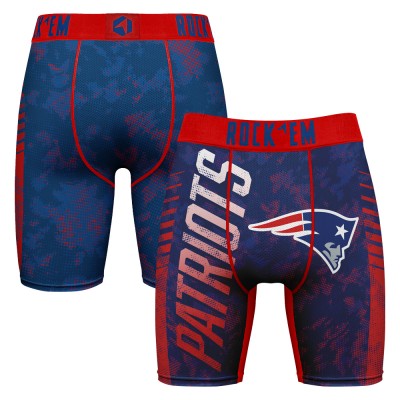 New England Patriots Rock Em Socks Navy Wordmark Boxer Briefs