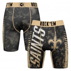 New Orleans Saints Rock Em Socks Black Wordmark Boxer Briefs