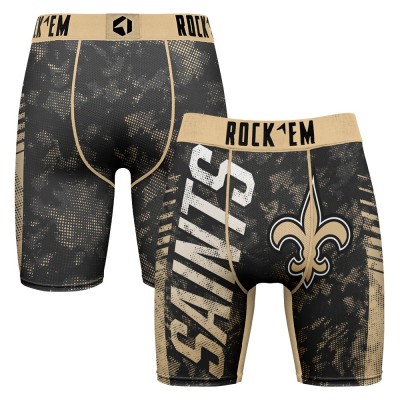 New Orleans Saints Rock Em Socks Black Wordmark Boxer Briefs