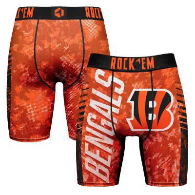 Cincinnati Bengals Rock Em Socks Orange Wordmark Boxer Briefs