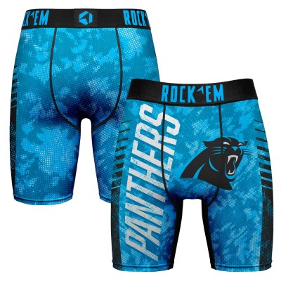 Carolina Panthers Rock Em Socks Blue Wordmark Boxer Briefs