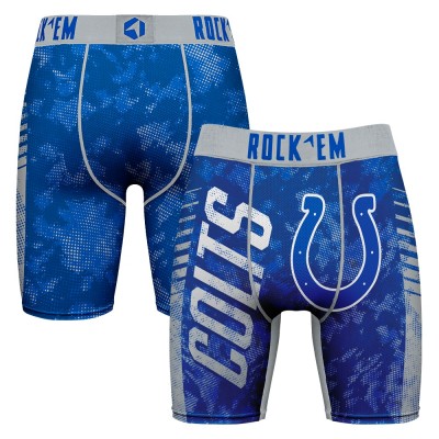 Indianapolis Colts Rock Em Socks Royal Wordmark Boxer Briefs
