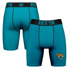 Jacksonville Jaguars Rock Em Socks Teal Primary Logo Boxer Briefs Jacksonville Jaguars Rock Em Socks Teal Primary Logo Boxer Briefs