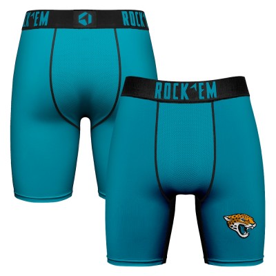 Jacksonville Jaguars Rock Em Socks Teal Primary Logo Boxer Briefs