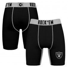 Las Vegas Raiders Rock Em Socks Black Primary Logo Boxer Briefs