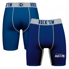Seattle Seahawks Rock Em Socks College Navy Primary Logo Boxer Briefs Seattle Seahawks Rock Em Socks College Navy Primary Logo Boxer Briefs