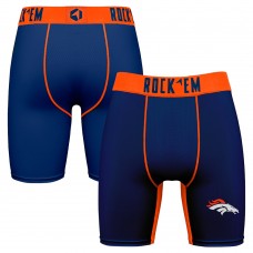 Denver Broncos Rock Em Socks Navy Primary Logo Boxer Briefs