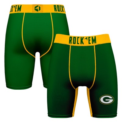Green Bay Packers Rock Em Socks Green Primary Logo Boxer Briefs