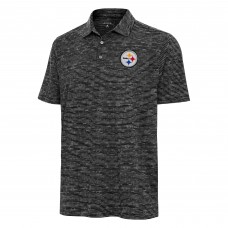 Pittsburgh Steelers Antigua Heather Black Static Polo
