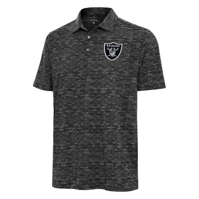 Las Vegas Raiders Antigua Heather Black Static Polo