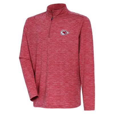 Kansas City Chiefs Antigua Determined Quarter-Zip Top - Heather Red