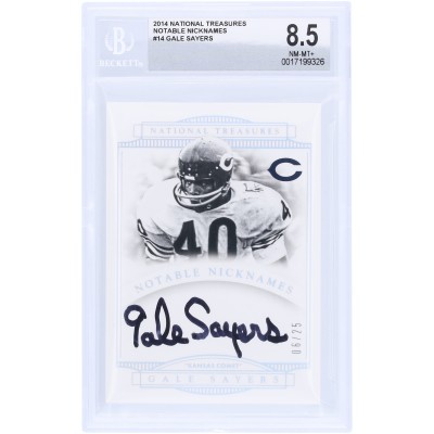 Gale Sayers Chicago Bears Autographed 2014 Panini National Treasures #NN-GS #6/25 BGS Authenticated 8.5/10 Card