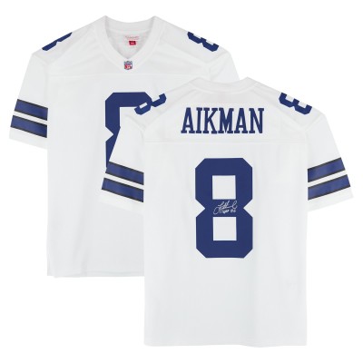 Troy Aikman Dallas Cowboys Autographed Fanatics Authentic Mitchell & Ness White Legacy Jersey with HOF 06 Inscription