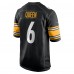 Pittsburgh Steelers Patrick Queen Nike Black Game Jersey