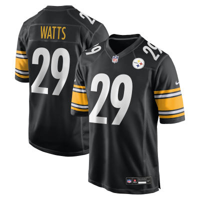 Джерси Pittsburgh Steelers Ryan Watts Nike Black Game