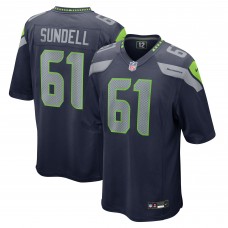 Seattle Seahawks Jalen Sundell Nike College Navy Game Jersey