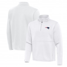 New England Patriots Antigua White Twist Quarter-Zip Pullover Jacket