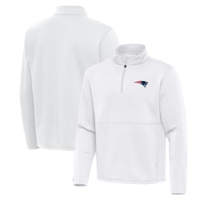 New England Patriots Antigua White Twist Quarter-Zip Pullover Jacket