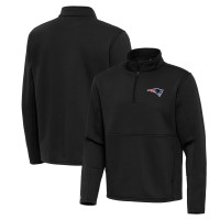 New England Patriots Antigua Black Twist Quarter-Zip Pullover Jacket