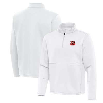 Cincinnati Bengals Antigua White Twist Quarter-Zip Pullover Jacket
