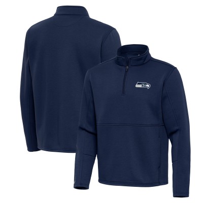 Seattle Seahawks Antigua Navy Twist Quarter-Zip Pullover Jacket