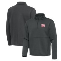 New York Giants Antigua Pewter Twist Quarter-Zip Pullover Jacket