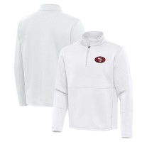 San Francisco 49ers Antigua White Twist Quarter-Zip Pullover Jacket