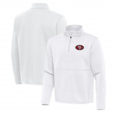 San Francisco 49ers Antigua White Twist Quarter-Zip Pullover Jacket San Francisco 49ers Antigua White Twist Quarter-Zip Pullover Jacket
