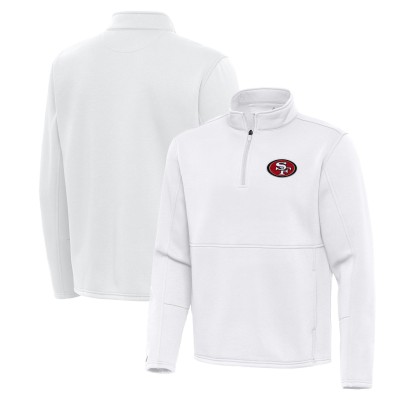 San Francisco 49ers Antigua White Twist Quarter-Zip Pullover Jacket