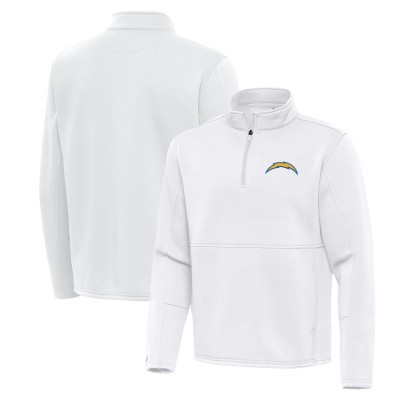 Los Angeles Chargers Antigua White Twist Quarter-Zip Pullover Jacket