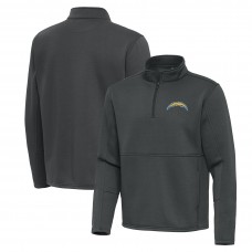 Los Angeles Chargers Antigua Pewter Twist Quarter-Zip Pullover Jacket