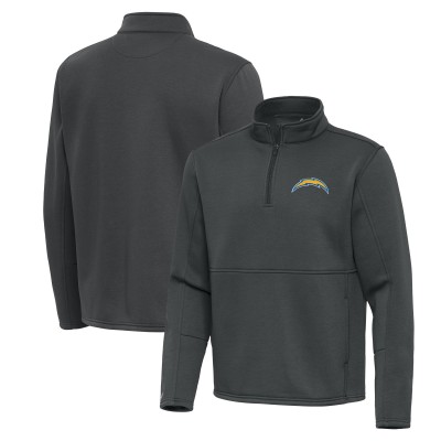 Los Angeles Chargers Antigua Pewter Twist Quarter-Zip Pullover Jacket