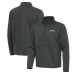 Los Angeles Chargers Antigua Pewter Twist Quarter-Zip Pullover Jacket