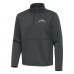 Los Angeles Chargers Antigua Pewter Twist Quarter-Zip Pullover Jacket