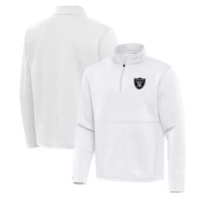Las Vegas Raiders Antigua White Twist Quarter-Zip Pullover Jacket